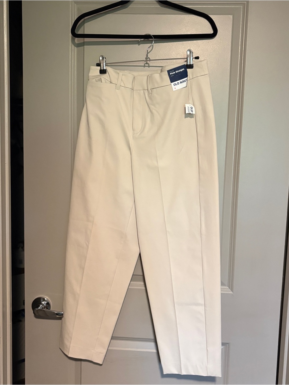 Old Navy Men's Cream Dress Pants - Straight Leg, Neutral Cream